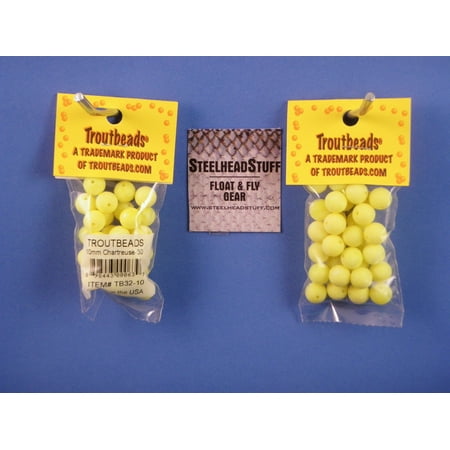 UPC: 0878779002408 | Fishing Troutbeads Chartreuse 6-14mm Trout Bead (12mm)