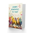 thumbnail image 2 of Birthday Card Colourful Birds Singing Happy Birthday Illustration For Son Daughter Girl Boy Kids Happy Card, 2 of 3