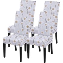 Dining Room Chair Covers Set of 4, Stretch Printed Parsons Chair Slipcovers Spandex Removable Washable Kitchen Chair Protector Cover for Dining Room, Hotel, Ceremony (Daisy Pattern)