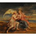 thumbnail image 2 of Peter Paul Rubens 22x20 Black Ornate Framed Double Matted Museum Art Print Titled: Allegory of Fortune and Virtue (17th Century), 2 of 5