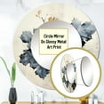 thumbnail image 3 of Designart "Minimalist Interpretation Of Granite Leaves" Leaves Grey Large Round Mirror - Round Bedroom Mirror Wall Decor - Traditional Round Printed Mirror - 23" x 23", 3 of 6