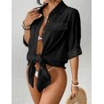 thumbnail image 3 of Bsubseach Black Women Bikini Cover Up Modern Shirt Dress Top Swimwear Coverup, 3 of 6