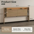 thumbnail image 2 of FULL SIZE Headboard with Hidden Storage & Smart LED Lights, Bedroom Headboard with Built-in Charging Station for Bedroom Decor, 2 of 9
