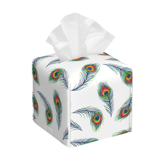 Balery Colorful Grass Porta Pañuelos de Cuero con Estampado – Funda Moderna Cuadrada para Caja de Pañuelos, Dispensador 5x5x5''