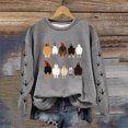 thumbnail image 2 of Rbaofujie Chandails en Molleton à Capuche pour Femmes Mode Décontractée Imprimée Col Rond Manches Longues Chandails en Molleton Amples Cardigan Gris pour Femmes, 2 of 3