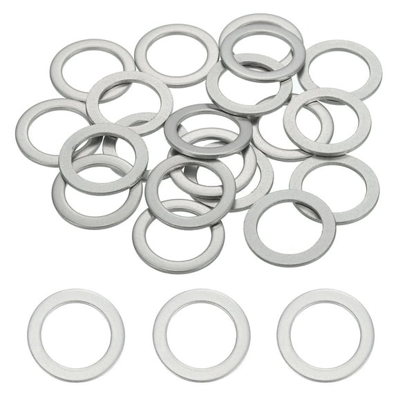 20 Pcs M17 304 Stainless Steel Flat Washers 17mm ID 24mm OD 1.5mm Thick, Silver
