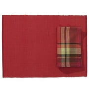 Home Trends Ribbed Placemat & Napkin Set, Sheer Salmon