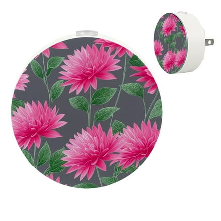 

YZUOUZY Night Lights Plug into Wall LED Lamp Small Bedside Lamps Set of 2 Elegance Color Peony