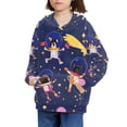 thumbnail image 3 of Xoenoiee Kids Hoodies Pullover Hoodies Hooded Sweatshirt with Front Kangaroo Pocket Fall Winter Tops Long Sleeve Hoodies Fall Winter Clothes for Workout Travel, Star Astronaut Dog Pattern, S, 3 of 7