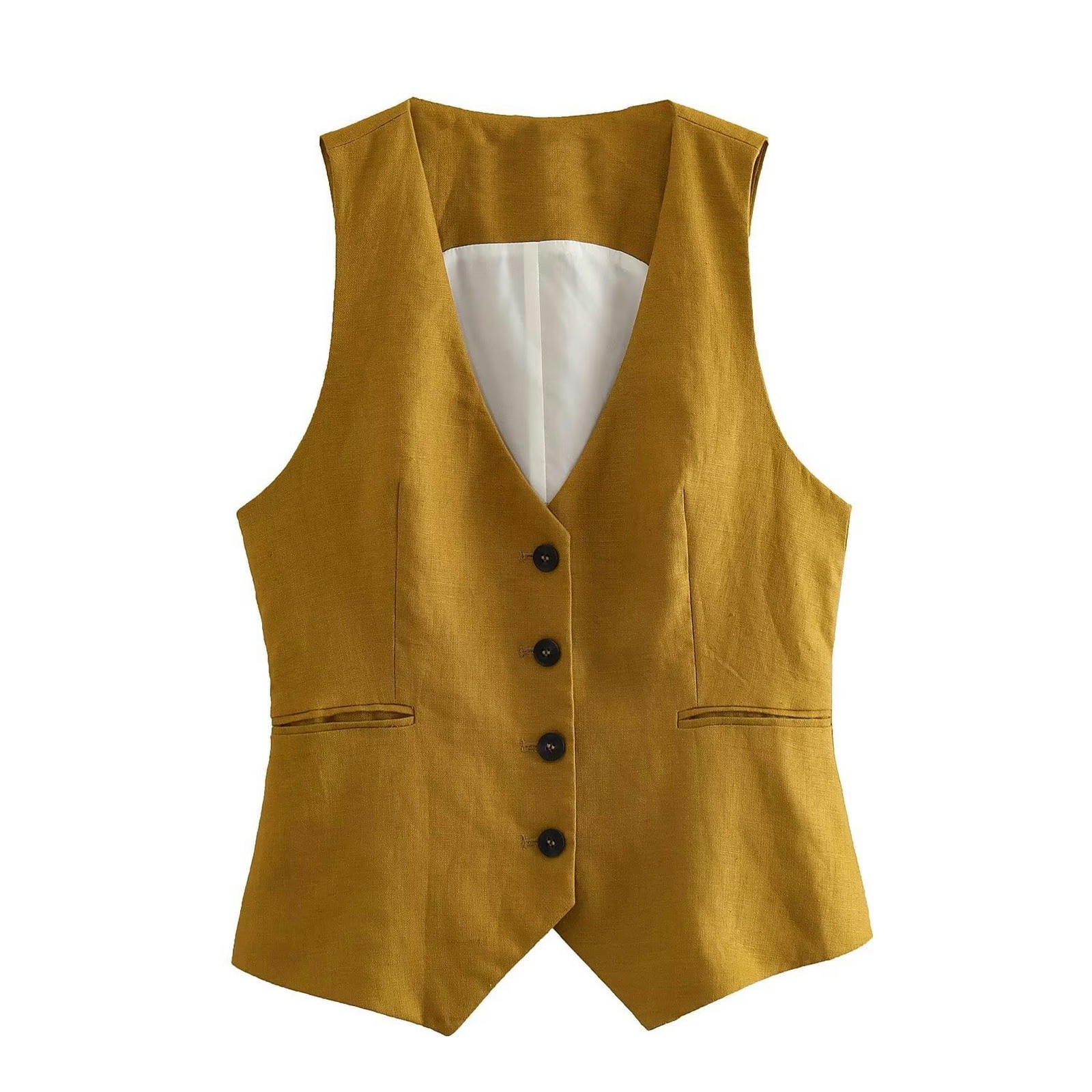 ジャケット・アウター CLANE DOUBLE BREASTED GILET New linen