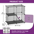 thumbnail image 2 of FASCK 2 Tier Cat Cage Indoor, Kitten Kennel Condo DIY Pet Playpen with Ladder for Small Animals Puppy Rabbit Bunny Squirrel, 2 of 7