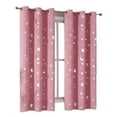 thumbnail image 2 of Full Black Grommet Blackout Curtain Panels Moon Stars Printed Window Curtains Thermal Insulated Drapes for Kids Boy Girls Bedroom Nursery Living Room Decor,1 Panel,  Pink 52"*84", 2 of 8