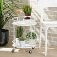 thumbnail image 6 of Baxton Studio Dallan Modern Industrial White Metal 2-Tier Kitchen Cart, 6 of 7