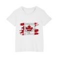thumbnail image 1 of uublik T-shirt Feuille d'Érable Canadienne pour Garçons Manches Courtes Hauts Enfants T-Shirts d'Été Col Rond T-Shirts Mode 3T-10, Blanc, 1 of 6