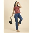 thumbnail image 3 of Moomaya Womens Printed Side-Buttoned Top, Sleeveless Round Neck Casual Top, 3 of 8