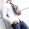 thumbnail image 2 of Bolso bandolera de lona mochila multiusos bolso bandolera viaje senderismo pecho mochila para hombre mujer gris, 2 of 5