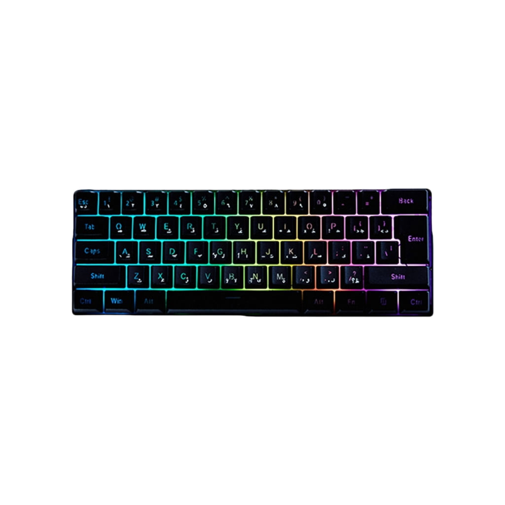 61 Keys USB Corded Keyboard Gaming Keyboard Mechanical Sensation Membrane Keyboard For Gaming PC Laptop Computer