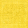 thumbnail image 1 of Ahgly Company Machine Washable Indoor Square Abstract Yellow Modern Area Rugs, 4' Square, 1 of 4