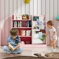 thumbnail image 5 of Hironpal Bookcase with 4 Tier Storage, Burlywood, Pink, 5 of 7