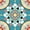 Blue/Brown, variant on Mi Alma Floral Blue Brown Tile Stickers - Removable Vinyl 4x4, 24 pcs