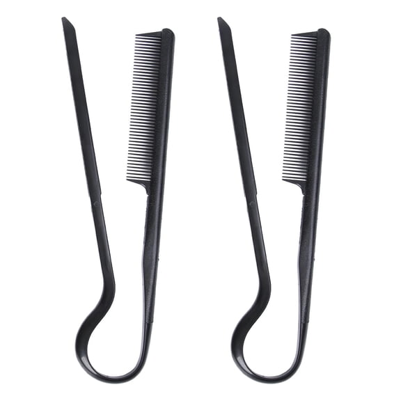2pcs V-shaped Hair Clip Comb Hair Straightener Comb Straightening for dressing Styling Straightener Flat Iron Brush V-shaped Plastic Travel Smooth