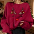 thumbnail image 7 of Christmas Sweatshirt for Men Women Long Sleeve Crewneck Loose Casual Funny Reindeer Face Graphic Sweatshirts Pullover Tops, 7 of 7