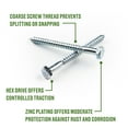 thumbnail image 3 of (5 pack) Hillman Lag Screws, 5/16" x 1-1/2", Steel, Zinc, Interior Screws, Hex, Silver, 3 pack, 3 of 9