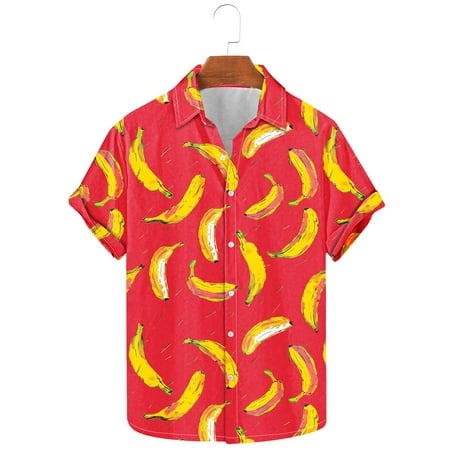 UVEASISHA Mens Shirts Hawaii Short Sleeve Fashion Print Beach Tops Holiday Casual Button Down Shirt for Men Loose Fit Fashion Vacation Shirts On Sale Multicolor S