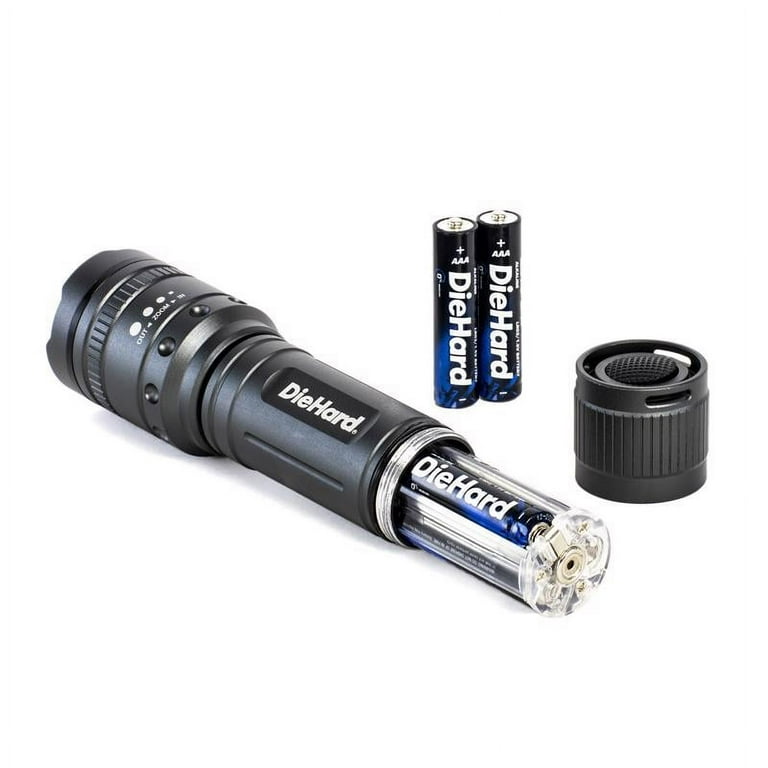 DieHard 41-6121 Twist Focus Flashlight, Grey, 600-Lumens - Walmart.com