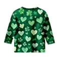 thumbnail image 5 of Kids St Patricks Day Shirt Boys 3/4 Sleeve Letter Graphic Print Shirts Casual Round Neck T-Shirts Soft and Comfortable Tee Blouse Kids Clothes Green 4-5 Years, 5 of 5
