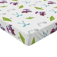 thumbnail image 2 of Ambesonne Golf Fitted Sheet, Clubs Carts Ball Flag on Grass, Twin Size, Lime Green Purple, 2 of 3