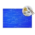 thumbnail image 4 of YFYANG Washable Heat-Resistant Placemats, 70% PVC/30% Polyester, Blue Line Love Kitchen Table Mat, 12" x 18" 6 Piece, 4 of 6