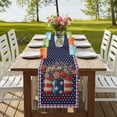 thumbnail image 4 of Table Runners 90 Inches Long Dress Scarves, Independence Day Farmhouse Coffee/Dining/Kitchen Table Runner for Living Room, US Flag Stars Spring Flowers Retro Blue 13x90 Inch, 4 of 9