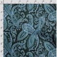 thumbnail image 3 of Soimoi Asian Paisley Printed, Japan Crepe SatinFabric, by The Yard 54 Inch Wide, Decorative Sewing Fabric for Dresses Kimonos Gowns, Turquoise Blue, 3 of 5