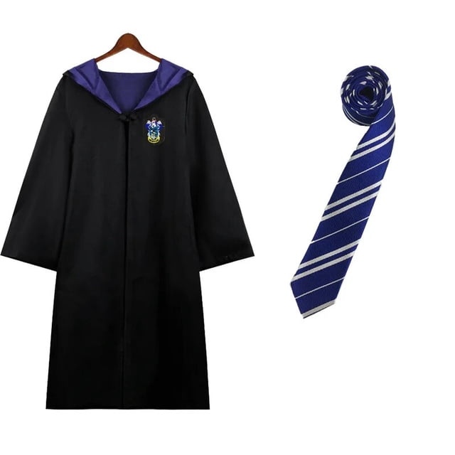 Disfraz de Harry Potter para niños, uniforme de Gryffindors, ropa de bruja, bata de mago, añadir un lazo, capa, regalo de escuela mágica