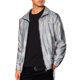 thumbnail image 4 of Chaqueta Holográfica INSPIRE CHIC para hombres, chaqueta metálica de manga larga con cuello alto, chaquetas brillantes para fiestas disco, M plateado, 4 of 5