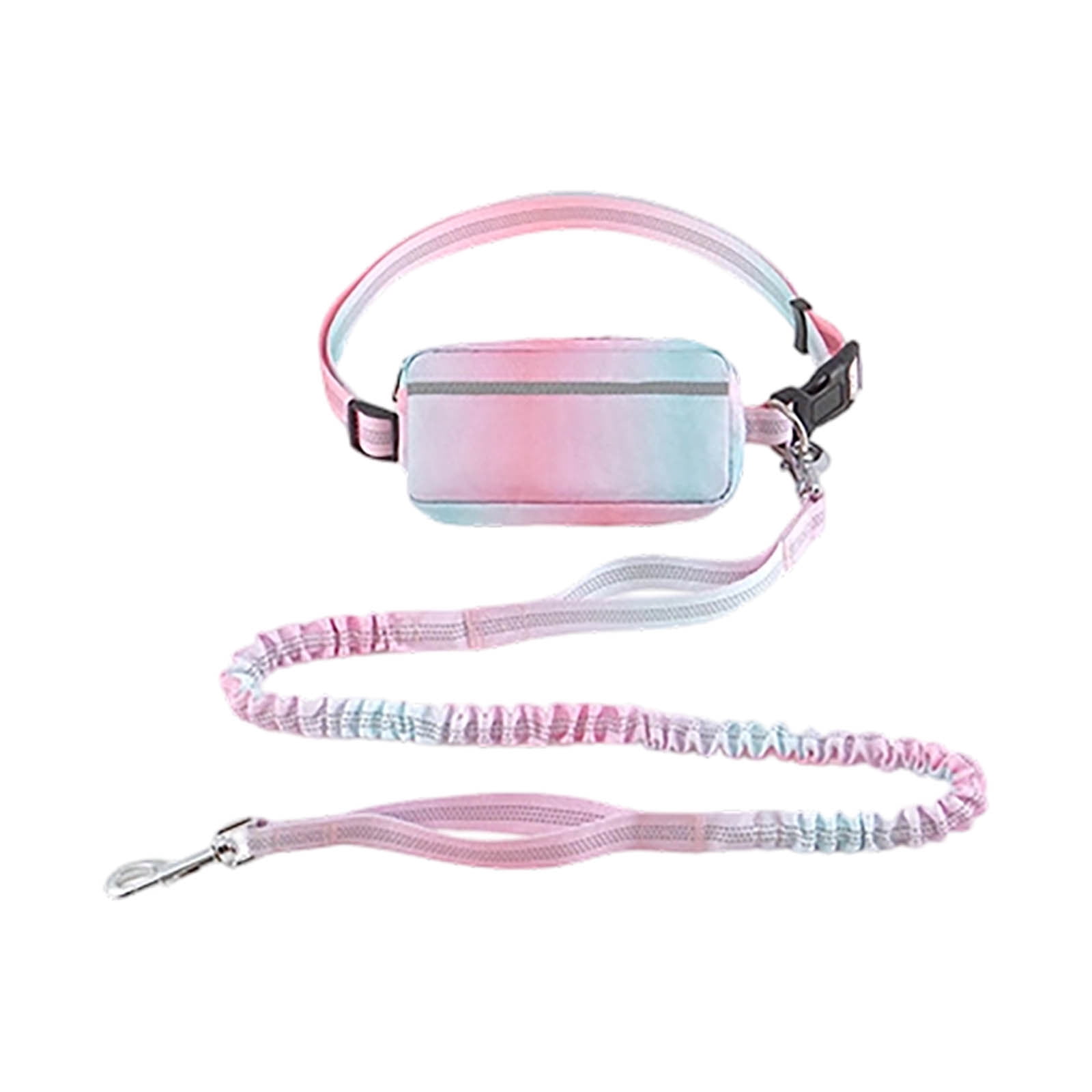 Adjustable Hands Free Waist Dog Leash Running Cycling and Training with Favorite Pet Waist Belt Dog Leash Reflective Running Traction Made of Nylon Retractable Bungee Small Large(Pink)