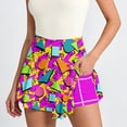 thumbnail image 2 of Arlun Womens Tennis Skorts for Women with Pockets Inner Shorts Fashion Geometrical Print High Waisted Flowy Athletic Golf Skorts for Running Workout Sports Summer Casual Wear 3-Hot Pink M, 2 of 5