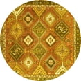 thumbnail image 1 of Ahgly Company Machine Washable Indoor Round Persian Yellow Traditional Area Rugs, 8' Round, 1 of 4