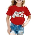 thumbnail image 3 of LILIYA Toddler Girl Back To School Outfit Preschool To 5th Grade Classic Short Sleeve Tshirts Embroidered T-Shirt Kids Cotton Summer Top, 3 of 5