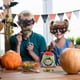 thumbnail image 5 of Linterna de calabaza de Halloween | Centro de mesa iluminado y cuenco para dulces | Decoración espeluznante para el hogar, el jardín y fiestas | Decoración de terciopelo reutilizable, 5 of 6