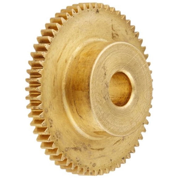 Boston Gear Y4824 Spur Gear, Brass, Inch, 48 Pitch, 0.188" Bore, 0.542" OD, 0.125" Face Width, 24 Teeth