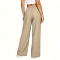 thumbnail image 3 of JnLxul Wide Leg Pants for Women Elastic Waist Drawstring Loose Summer Casual Lightweight Pants with Pockets(Medium,Khaki), 3 of 7