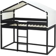 thumbnail image 4 of Twin Over Twin Bunk Bed Wood Bed with Tent, 4 of 9