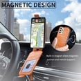 thumbnail image 6 of SaniMore for Samsung Galaxy A53 5G Magnetic Closure Top & Bottom Flip Wallet Case, Premium PU Leather Cover with Car Mount Card Slot & Adjustable Kickstand Full Body Protective Shell, Brown, 6 of 9