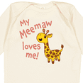thumbnail image 4 of Inktastic My Meemaw Loves Me- Cute Giraffe Boys or Girls Long Sleeve Baby Bodysuit, 4 of 5