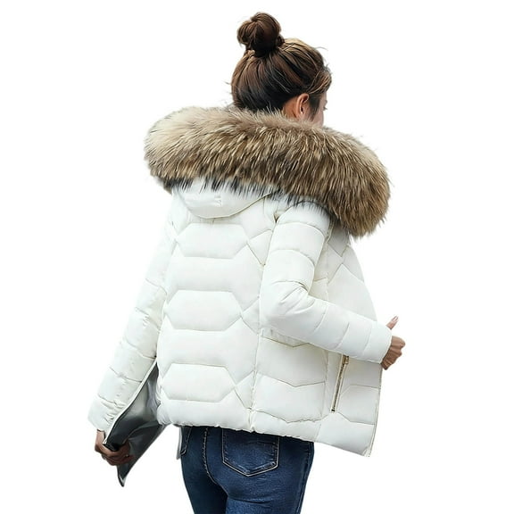 FYDUU Womens Oversized Puffer Jacket Lightweight Quilted Jackets Hooded Coat Winter Warm Jacket With Zipper Pockets Outerwear Trendy Winter Coat