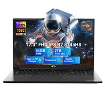 17.3" IPS FHD-Gaming-Laptop, AMD Ryzen 7 8745HS 64GB DDR5 RAM 2TB SSD (8C/16T, up to 4.9GHz) Radeon 780M Graphics Business Computer with 100W Type-C Backlit Keyboard, Fingerprint USB-C 4.0