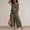 U8-Camouflage Green, variant on Cotton Linen Sets for Women 2 Piece Sleeveless Ruffle Top Matching Wide Leg Pants Outfit with Pockets Elastic High Waisted Outfit Trendy 2026 Breathable Summer Travel Casual Wear,White 2XL