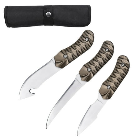 3 Pieces Of Stainless Steel Fixed Blade Hunting Knife Outdoor Survival Camping Knife
